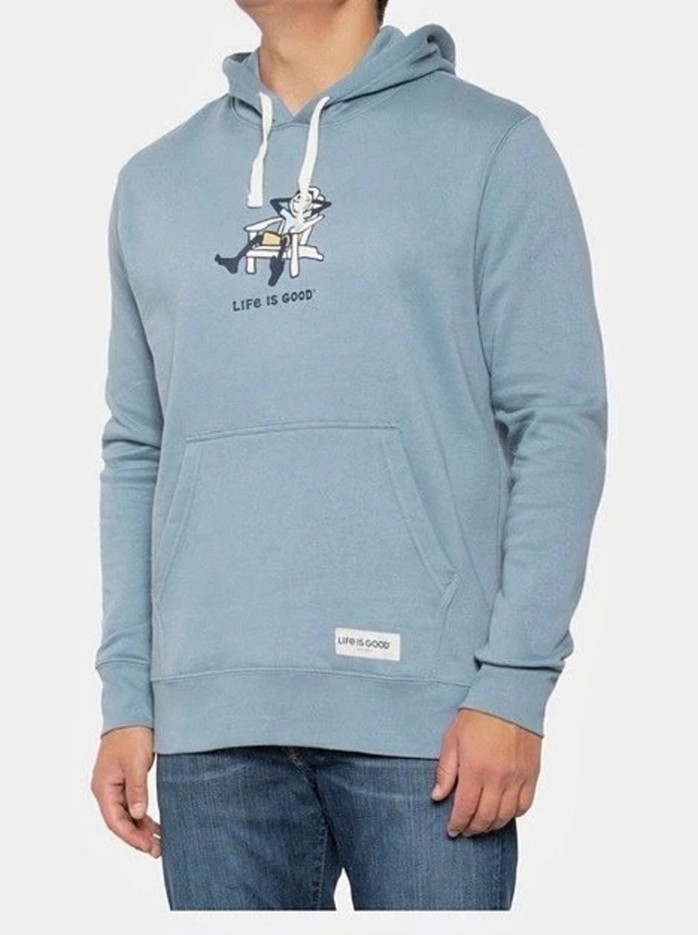 Life is Good Men's Blue Hoodie Size Large